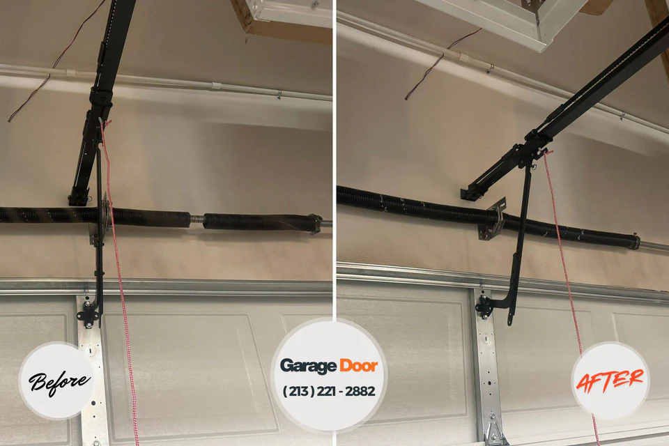 Before and after: garage door repair Watkinsville, GA